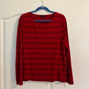 Talbot crimson red striped long sleeve shirt size large